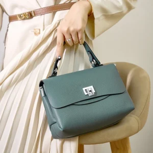 Women's Genuine Leather Top-Handle Bag Simple Fashion Envelope Luxury Brand Shoulder Handbag Small Crossbody for Female