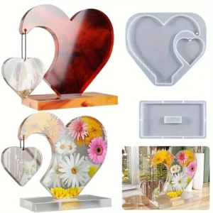 DIY heart-shaped photo display resin silicone casting mold, suitable for home wedding decorations and graduation souven