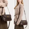 Women's Vegetable Tanned First Layer Cowhide Shoulder Bag Genuine Leather Messenger Bag Crossbody Small Square Handbag