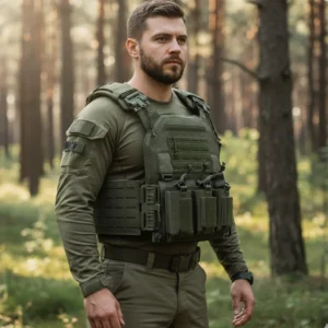 Tactical Vest, Quick Disassembly Twin-pack, Lightweight Laser-cut Outdoor Hunting-style Black Outdoor Equipment