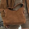 Suede Cowhide fashion ladeis shoulder cross brown bags luxury designer women coffe handbags angola red