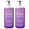 Purple Shampoo Conditioner Salon Hair Removes Yellow Brass Tones Blonde Silver Grey Hair Color Dyed Care