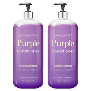 Purple Shampoo Conditioner Salon Hair Removes Yellow Brass Tones Blonde Silver Grey Hair Color Dyed Care