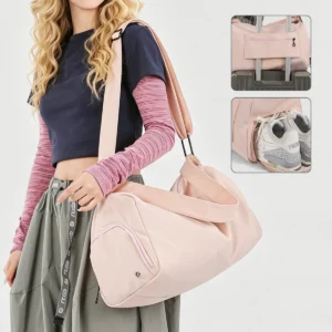 Canvas Crossbody Bag for Women Model Ladies Tote Gym Bag Commuter Cloth Bag Single Shoulder Backpack for Male Students