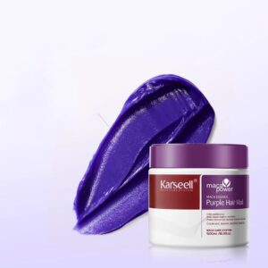 Purple Hair Mask Professional Neutralizes Brass Yellow Tones For Blonde Silver Gray Highlighted Hair