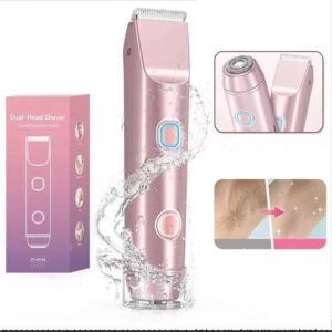 Trimmer Electric Shaver and Razor Rechargeable Body Facial Epilator Dual Heads for Painless Trimming of Pubic Hair