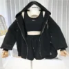 Three-piece Casual White Vest Drawstring Running Shorts Loose Breathable Cardigan Zipper Hooded Sweatshirt Women's Set