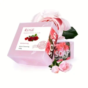 Handmade Rose Soap Rich Lather for Deep Cleansing, Hydrating & Purifying with Essential Oils