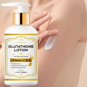 Glutathione Lotion with Vitamin Brightening, Hydrating & Face & Body Moisturizer for Dry, Cracked Light Beige