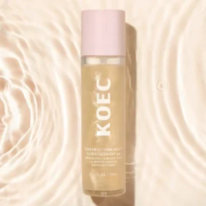 Sheer Setting Sunscreen SPF50 Mist Long-Lasting Effect Broad Spectrum UVA UVB Protection Lightweight Plant Extracts