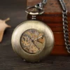 Luxury Mechanical Pocket Watch Classic Flip Cover Luminous Hollow Out Manual Winding Men Women Mechanical Pocket Watch