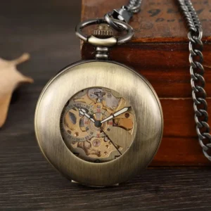 Luxury Mechanical Pocket Watch Classic Flip Cover Luminous Hollow Out Manual Winding Men Women Mechanical Pocket Watch