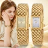 Gold Watch for Women Square Ladies Quartz Wristwatches Stainless Steel Women Small Gold Watch Luxury Casual Fashion Watch