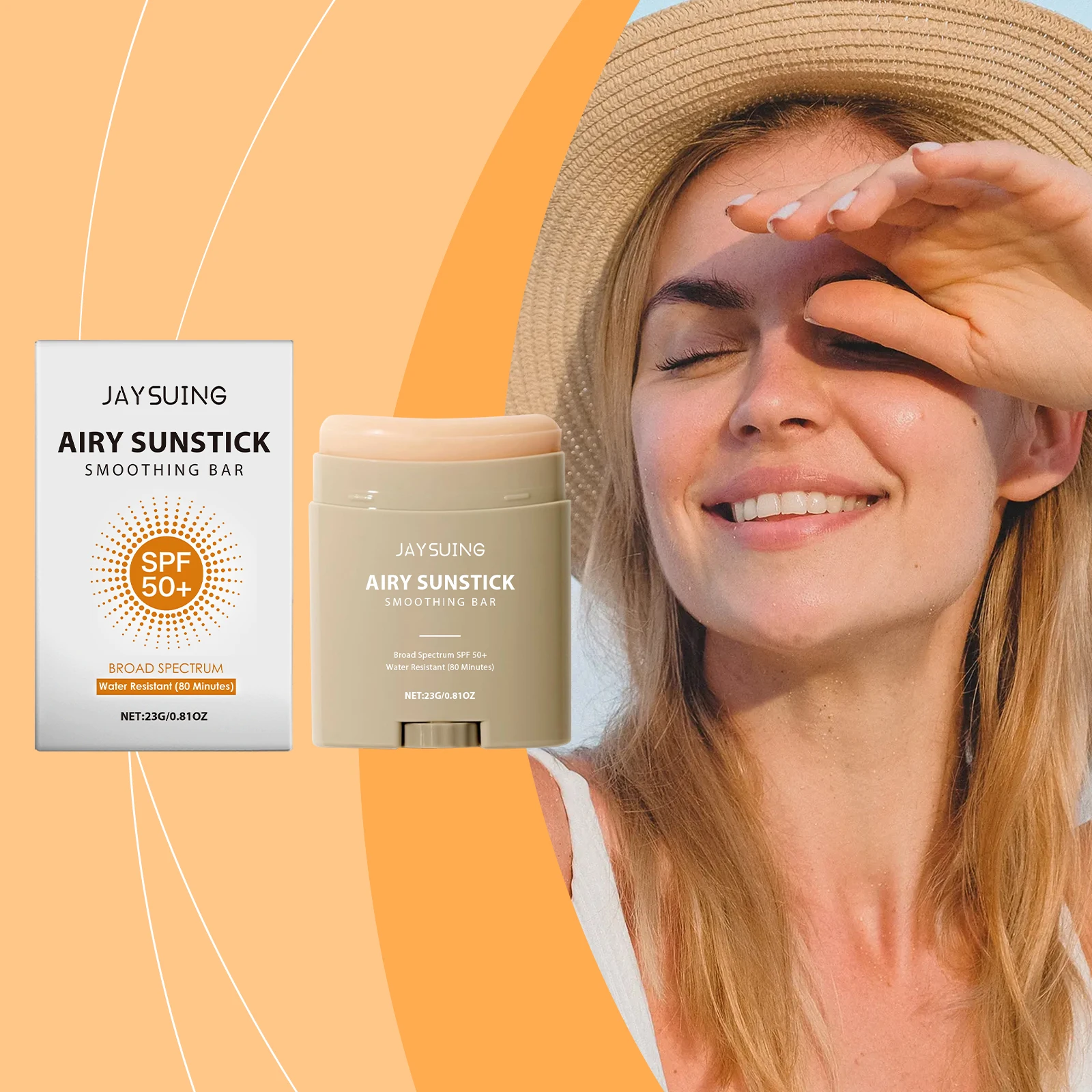 Face Cream Stick Moisturizing Facial Body Sunscreen Matte Sun Stick SPF 50+ UV Protective Cream Refreshing Hydrating Waterproof
