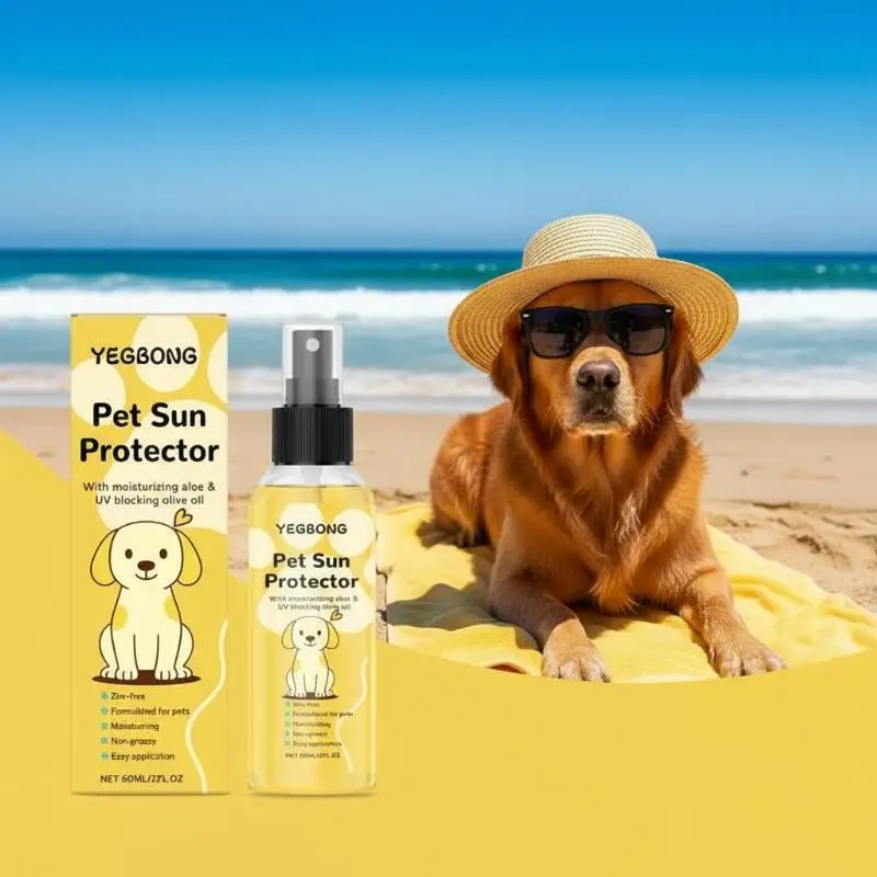 Dog Sunblock Spray Pet Sunscreen Moisturizing Formula For Outdoor Summer Beach Lake Pool Sun Care