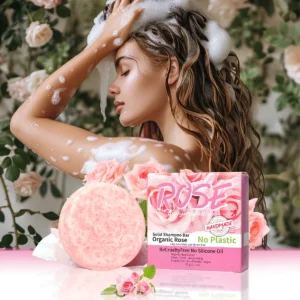 Handmade Pink Rose Shampoo Soap Oil Control & Refreshing Hair Cleansing Bar Pink Rose Essential Oil Shampoo Bar