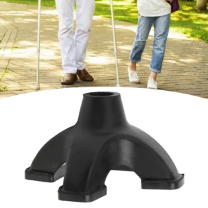 Cane Tip Quad Cane Tips 16mm Imitation Tire Texture Corrosion Resistance Rubber Antiskid Walking Cane Tips with 4 Contact Points