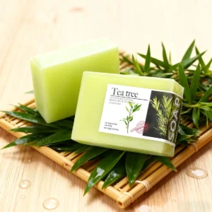 Tea Tree Oil Soap Bar Deep Cleansing Facial Bath Bar Acne Pimple Control New Formula Cleansing Bar with Tea Tree Oil