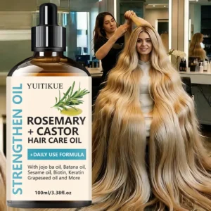 Rosemary Castor Strengthening Hair Oil - Daily Use Hair Care Oil with Jojoba & Batana Oil for Hair Growth