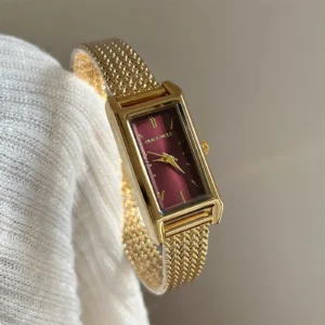 Women Watch for Girls Quartz Reloj Mujer Sliver Blue Gold Green Orologio Ladies Wristwatch Simple Vintage Rectangle Shaped Clock