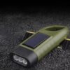 Solar Hand Crank Emergency Flashlight Multi-Function LED Outdoor Camping Power Torch