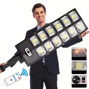 504LED uitra-Bright Solar Street lght Wide Angle Motion Sensor, RemoteControl,Energy-Efflcient, Waterproof
