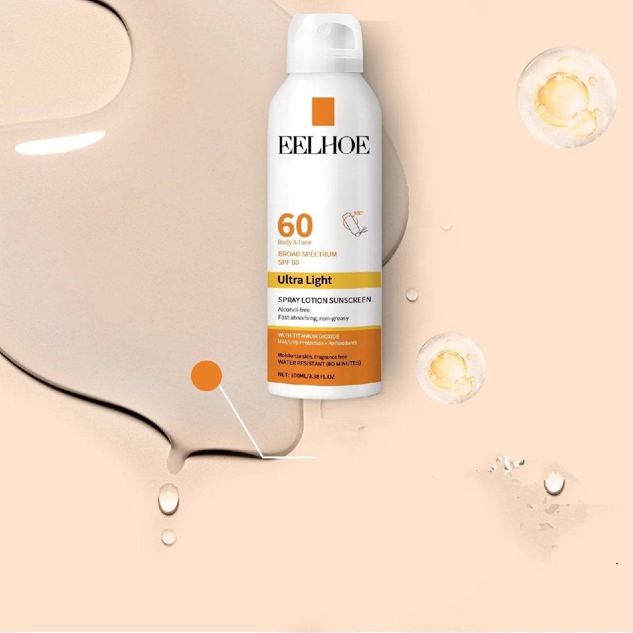 Moisturizing Sunscreen Spray Lightweight Non-Greasy Hydration Mist for Sensitive Skin Daily UV Protection Makeup Base