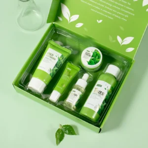 Skin Care Set Green Tea Facial Cleaner Soothes Skin Face Toner Tea Serum Moisturizing Cream Repairing Eye Cream Kits