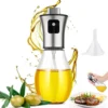 Oil Sprayer, Extremely Precise Oil Spray Bottle with funnel,Made of Stainless Steel and Glass, Oil Sprayer for Cooking