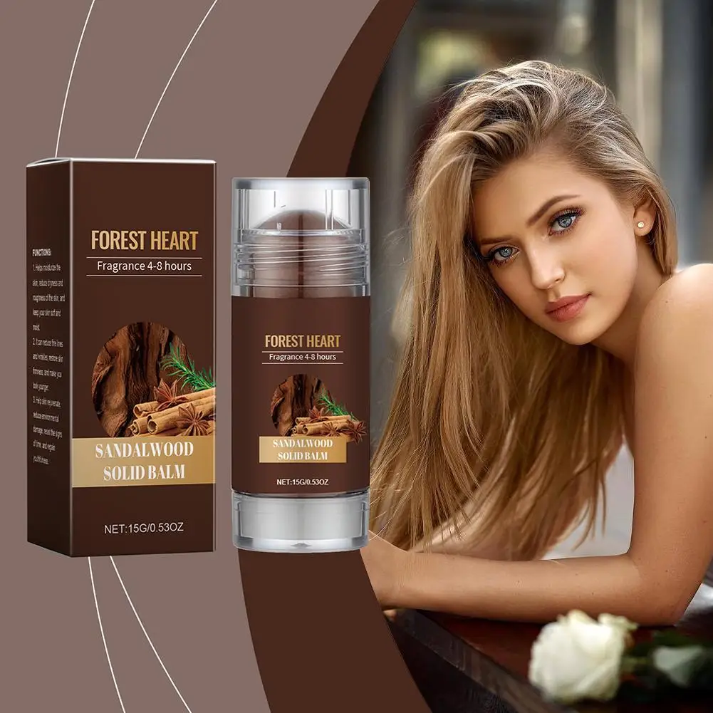 Sandalwood Perfume Solid Balm Woody Light Perfume Long Lasting Charming Attraction Natural Fragrance Deodorant Solid Stick