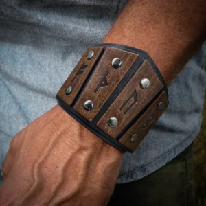Vintage Middle Ages Rune Men's Leather Bracelet Myth Nordic Viking Style Retro Leather Bracelets