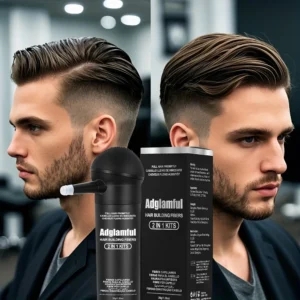 Adglamful Fiber Powder Kit Temporary Hair Thickening Solution, for Men & Women with Thinning Hair, Easy to Assemble & Use.
