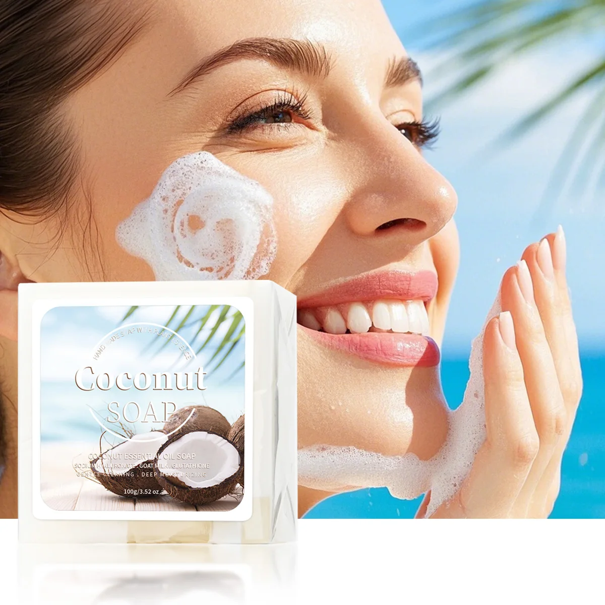 Natural Coconut Milk Handmade Soap Moisturizing Face & Body Soap Organic Coconut Milk Soap with Plant Extracts
