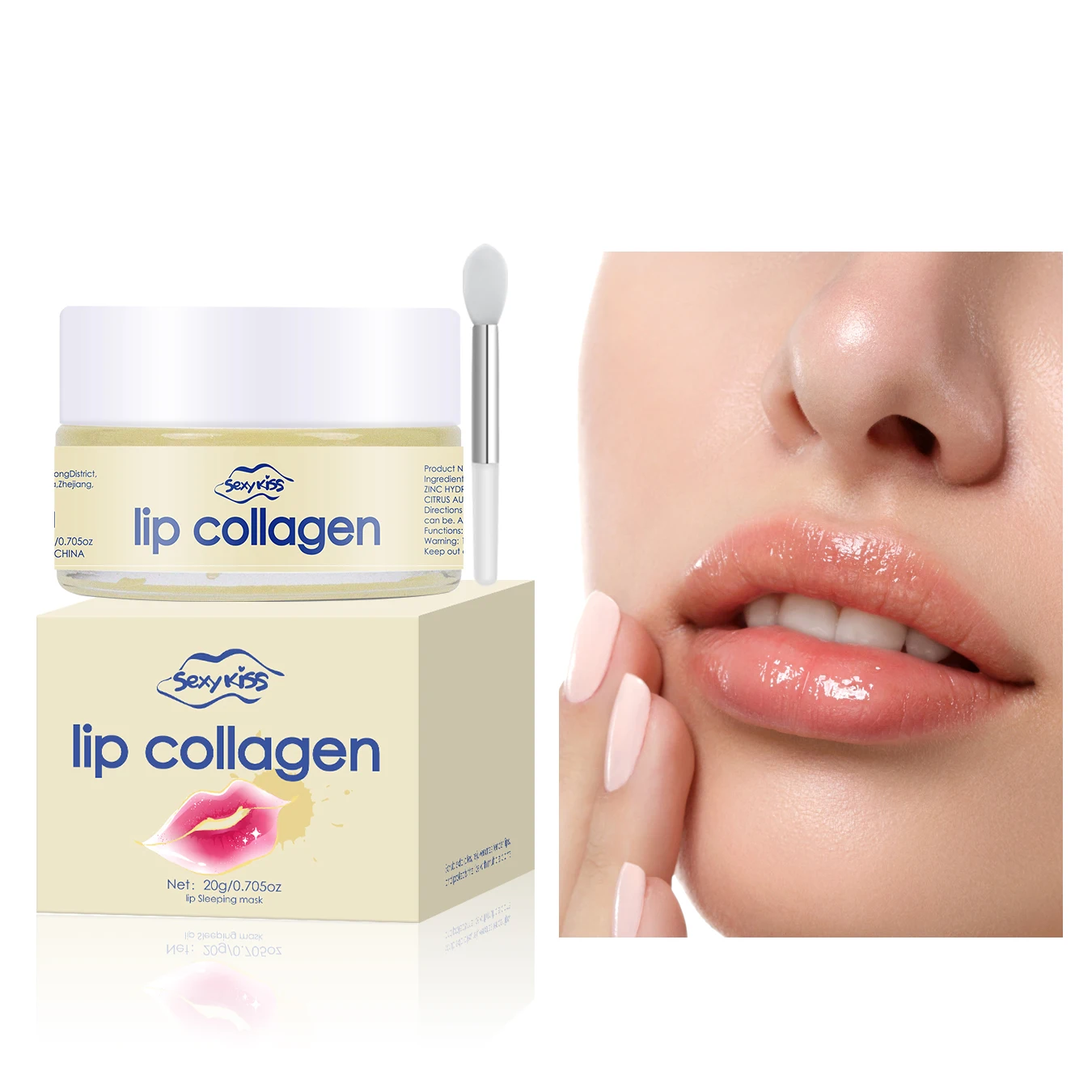 Nourishing Hyaluronic Acid & Collagen Lip Sleeping Mask | Gentle Exfoliating Lip Care Hyaluronic Acid Collagen Lip Mask