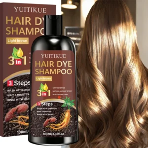 Light Brown Hair Dye Shampoo | 3-Step Easy Application For Natural Gray Coverage & Moisturizing Care