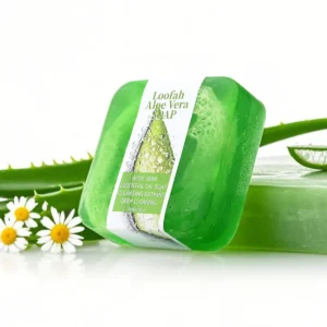 Natural Organic Aloe Vera Luffa Soap Lemon Whitening Facial Shower gel oil control moisturizing skincare luffa soap