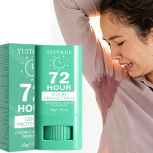 Coconut Vanilla Deodorant Stick 72H Odor Protection Portable Underarm Refreshing Solid Deodorant for Daily Armpit Care