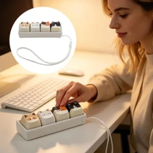 Finger Button Toy Cute Cat Shiba Inu Keycap Keychain Pendant Keyring Gifts Mechanical Keyboard Shaft Tester Unpacking Toy