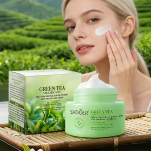Green Tea Salicylic Acid Face Cream - Oil Control, Anti Acne, Water-Oil Balance & Deep Moisturizing for Smooth Skin