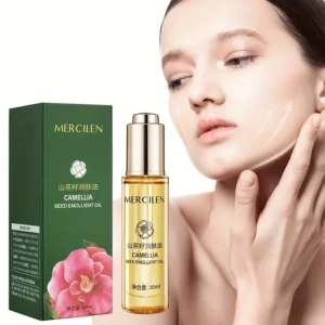Mercilen Camellia Seed Moisturizing Oil 30ml, Contains Vitamin E, Plant-Derived Squalane, and Various Plant Extracts, Lightweight