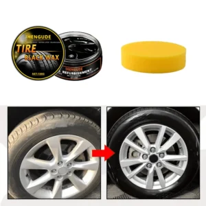 Black Shiny Tire Wax - Durable, Long-Lasting Protection and Restoration for Various Tires, Car Cleaning Product, Plastic and Leather Restorer, Car Polish and Coating Restorer - Prevents Cracking