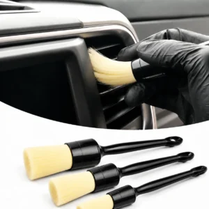 Car Detailing Brush Set Boar Hair Bristle Brushes for Interior Exterior Dashboard Air Vent Wheel Cleaning Auto Detail Tools