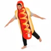 Adult Funny 3D Print Food Sausage Hot Dog Costumes Halloween Men Women Family One-Piece Costume Carnival Food Costume