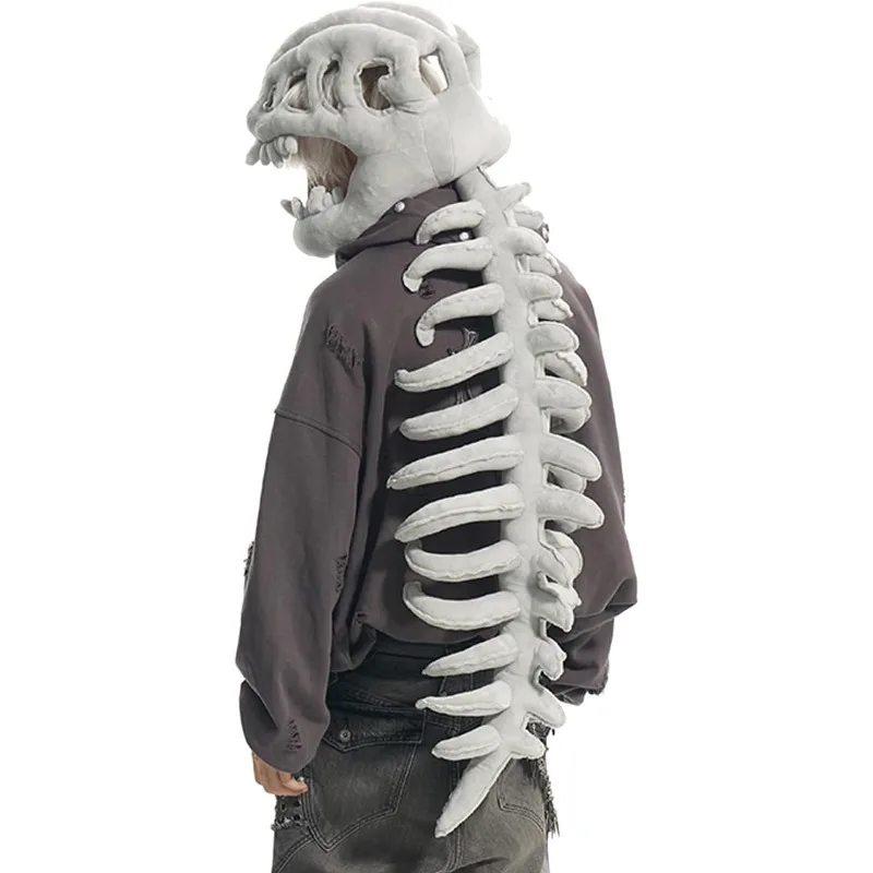 Halloween Outfit 3D Dinosaur Skeleton Capes Spinosaurus Plush Dino Plush Skulls Carnival Costumes Adult Stage Show Cosplay Anime
