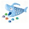 Cartoon Shark Fishing Net Water Toy with Colorful Fish Accessories, Baby Bathtub Bath Parent-Child Game Toy